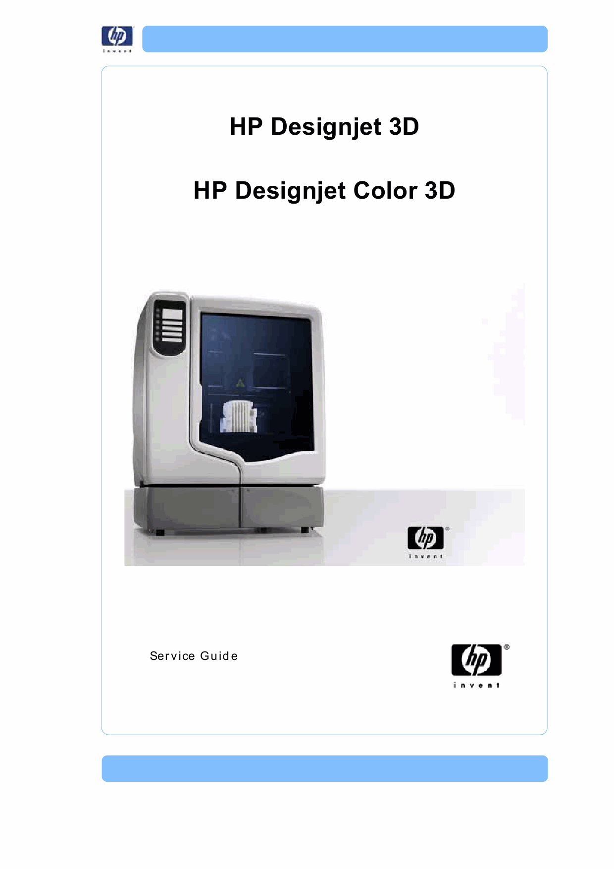 HP DesignJet 3D Color 3D Service Manual-1